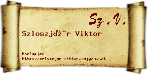 Szloszjár Viktor névjegykártya