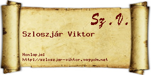 Szloszjár Viktor névjegykártya